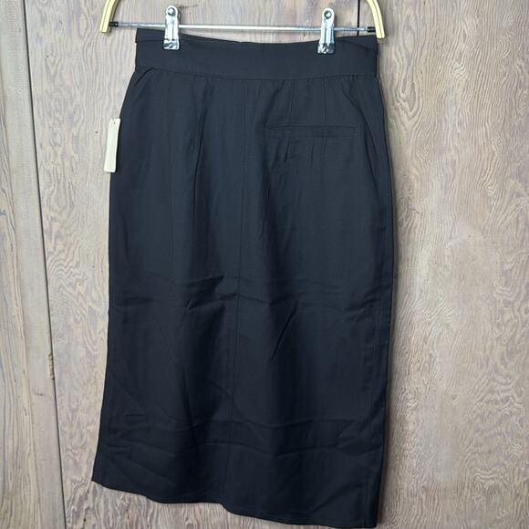 Vintage NWT Umberto Ginocchietti Midi Black Skirt - Picture 2 of 8